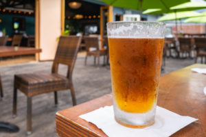 Glass of draft beer in Kailua-Kona on Hawaii Island